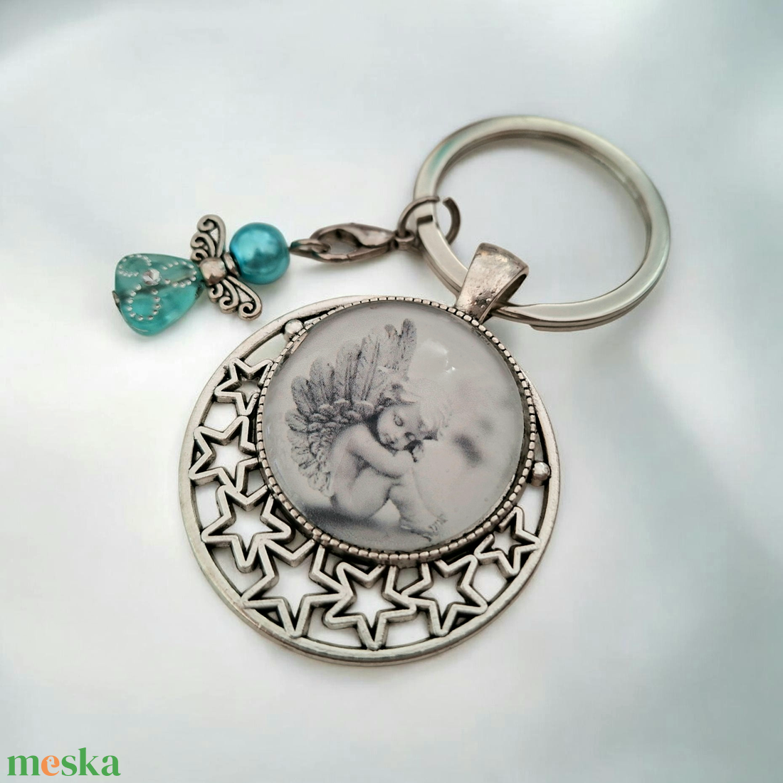 Angyalkás kulcstartó  - táska & tok - kulcstartó & táskadísz - kulcstartó - Meska.hu