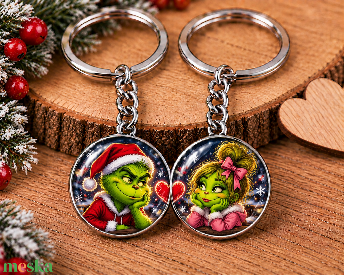 Páros kulcstartó Grincs pár - táska & tok - kulcstartó & táskadísz - kulcstartó - Meska.hu