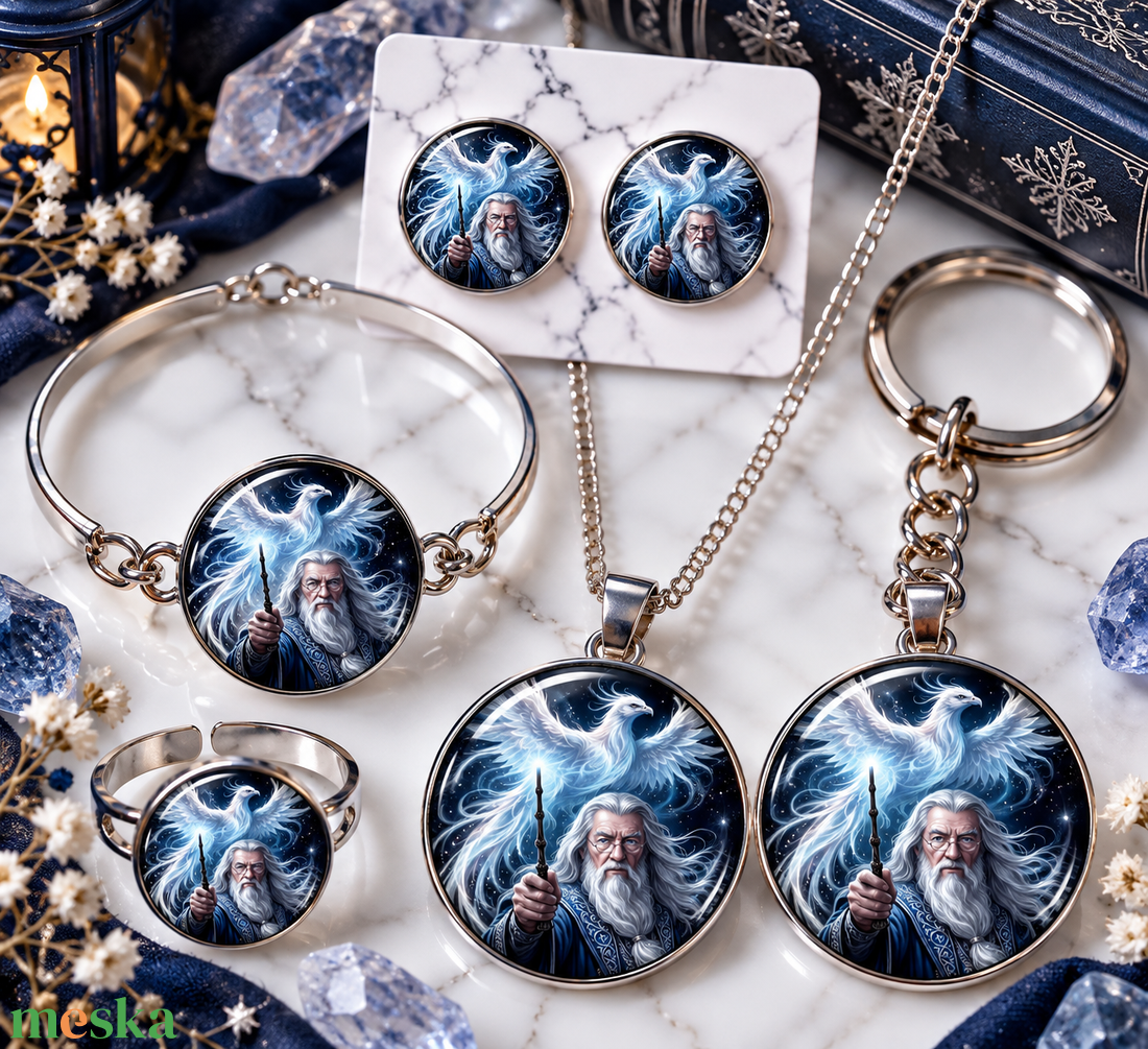 Harry Potter Dumbledore üveglencsés ékszerek  - ékszer - ékszerszett - Meska.hu