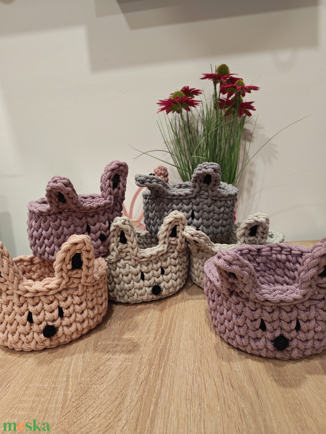 Nyuszis horgolt tároló - otthon & életmód - tárolás & rendszerezés - doboz - Meska.hu