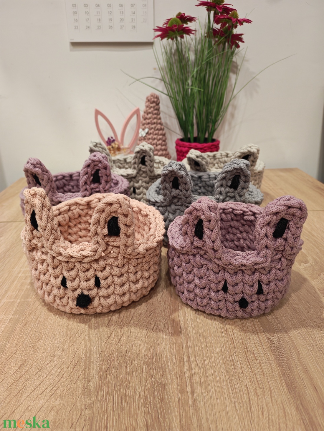 Nyuszis horgolt tároló - otthon & életmód - tárolás & rendszerezés - doboz - Meska.hu