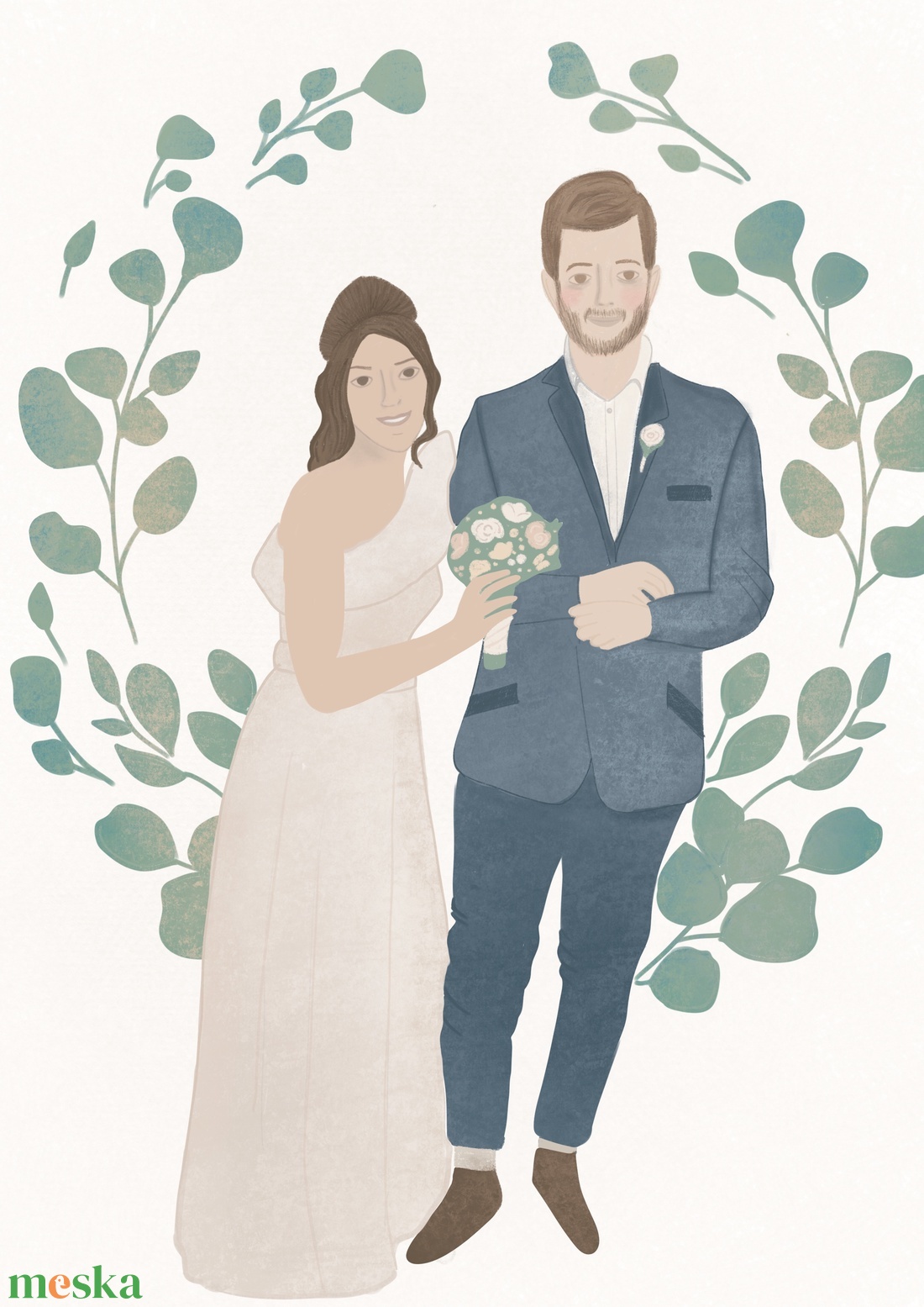 Egyedi páros portré rajz - művészet - grafika & illusztráció - digitális - Meska.hu