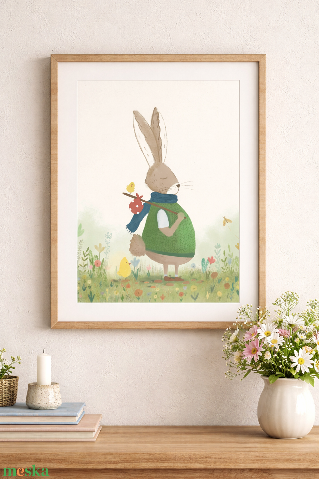 Húsvéti nyúl gyerekszoba falikép  - művészet - grafika & illusztráció - digitális - Meska.hu