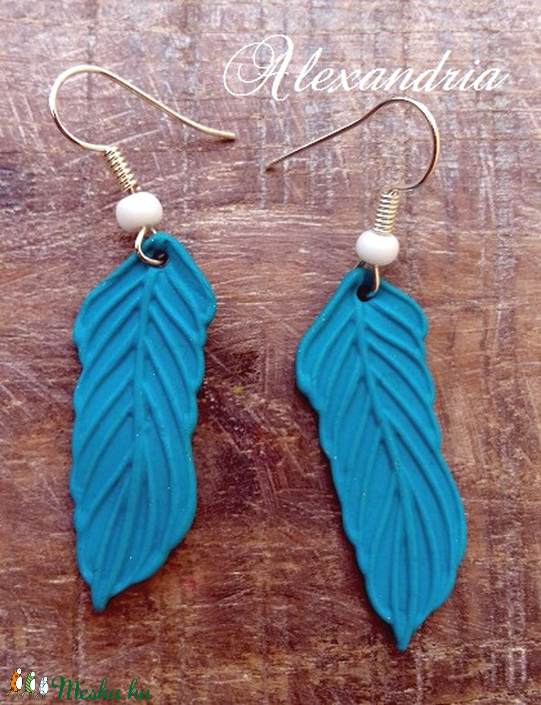Türkiz tollak - ékszer - fülbevaló - lógó fülbevaló - Meska.hu