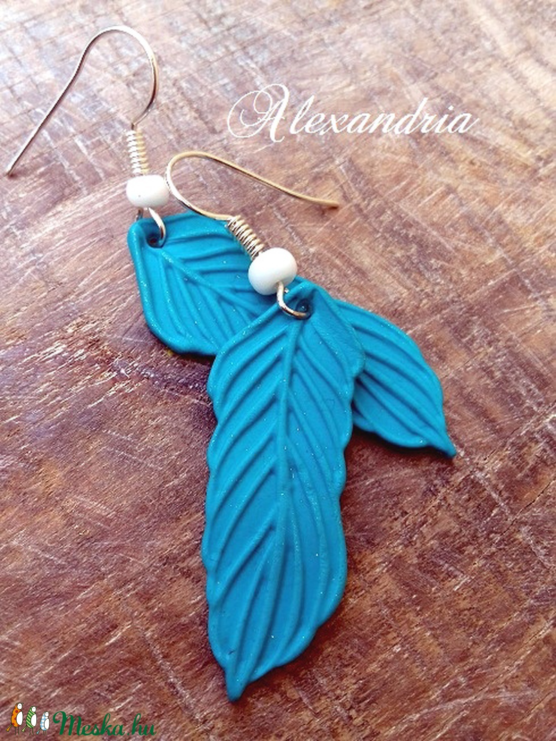 Türkiz tollak - ékszer - fülbevaló - lógó fülbevaló - Meska.hu