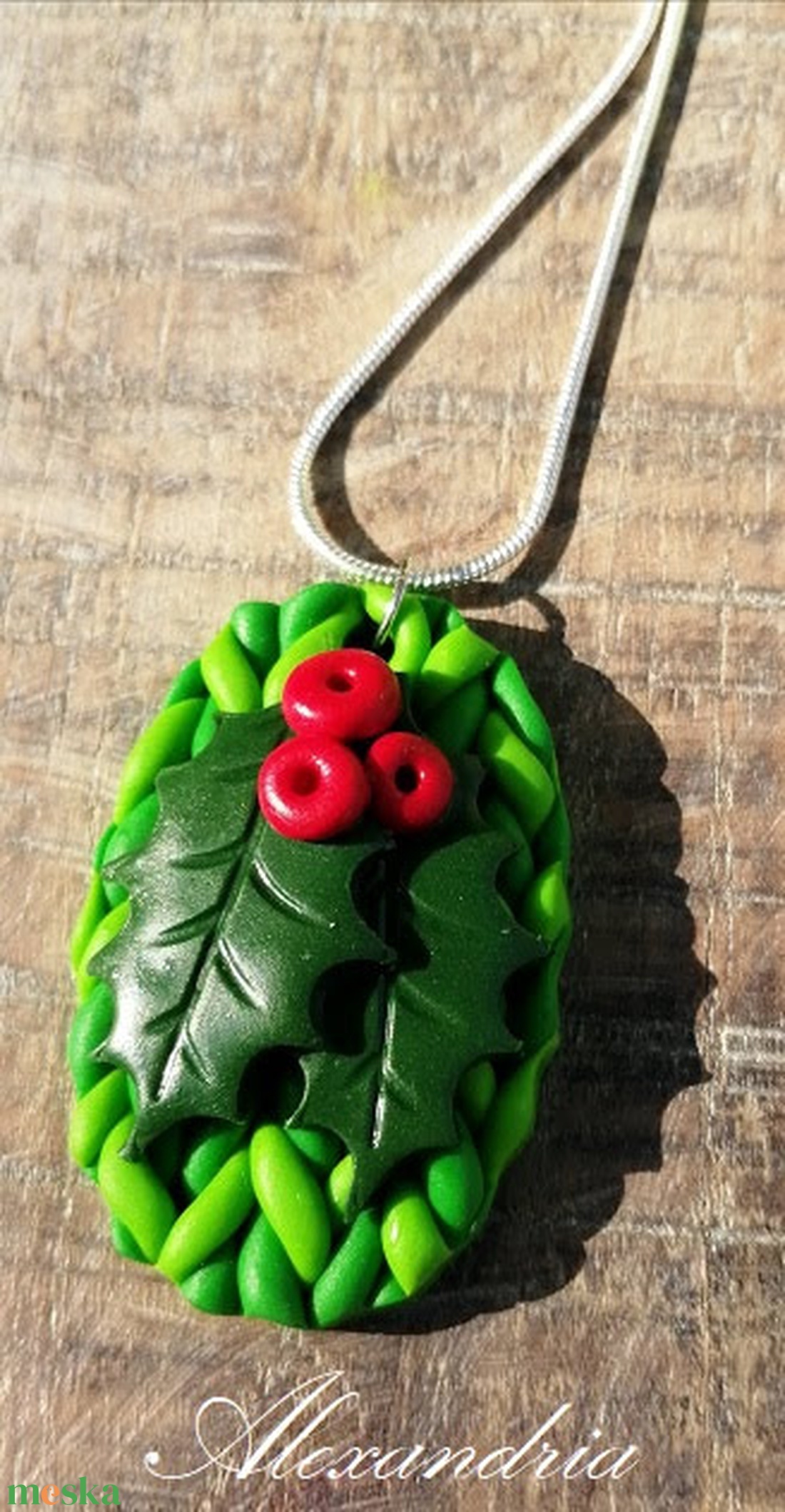 Kötött mintás nyaklánc - ékszer - nyaklánc - medál - Meska.hu