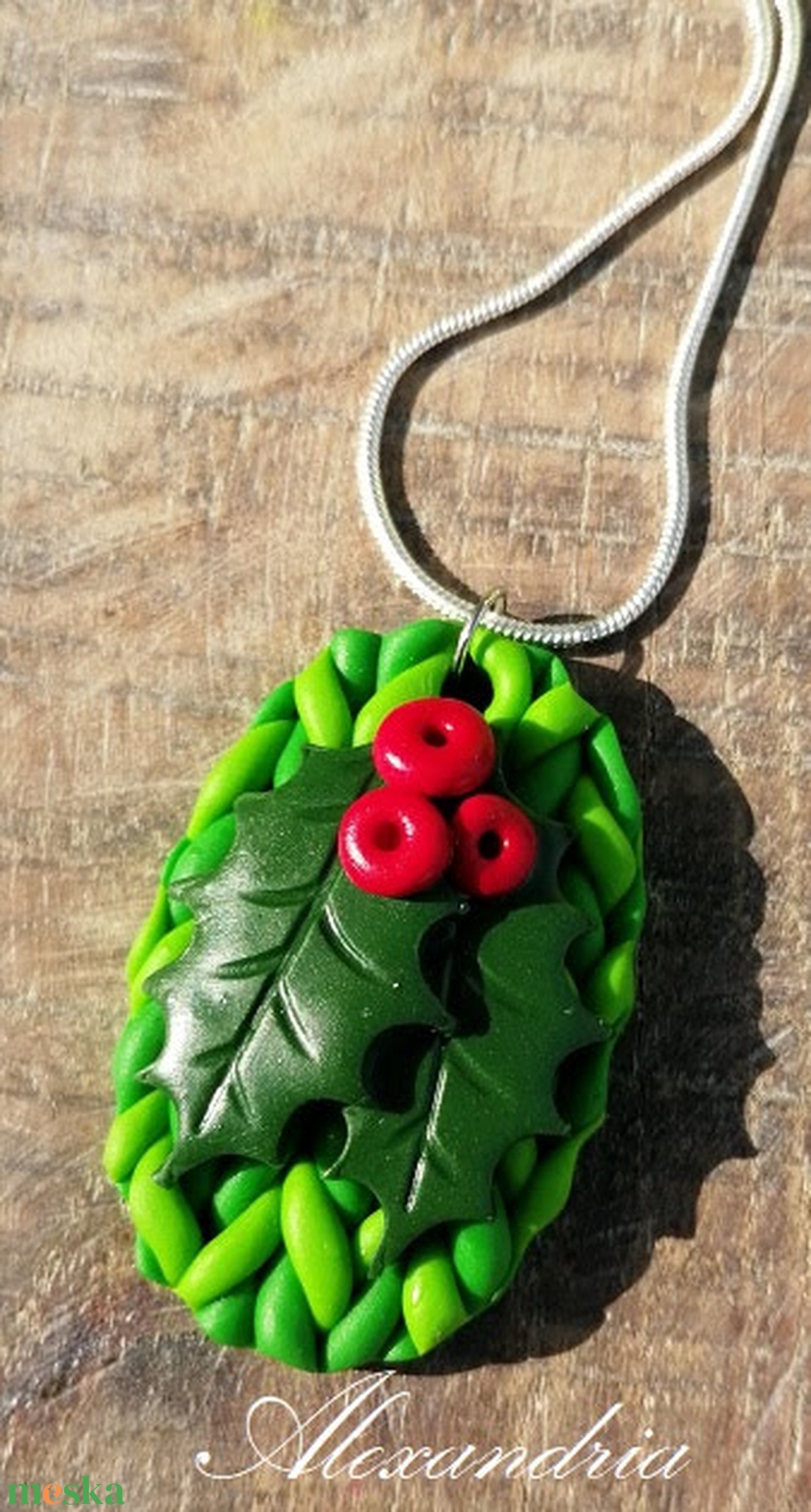 Kötött mintás nyaklánc - ékszer - nyaklánc - medál - Meska.hu