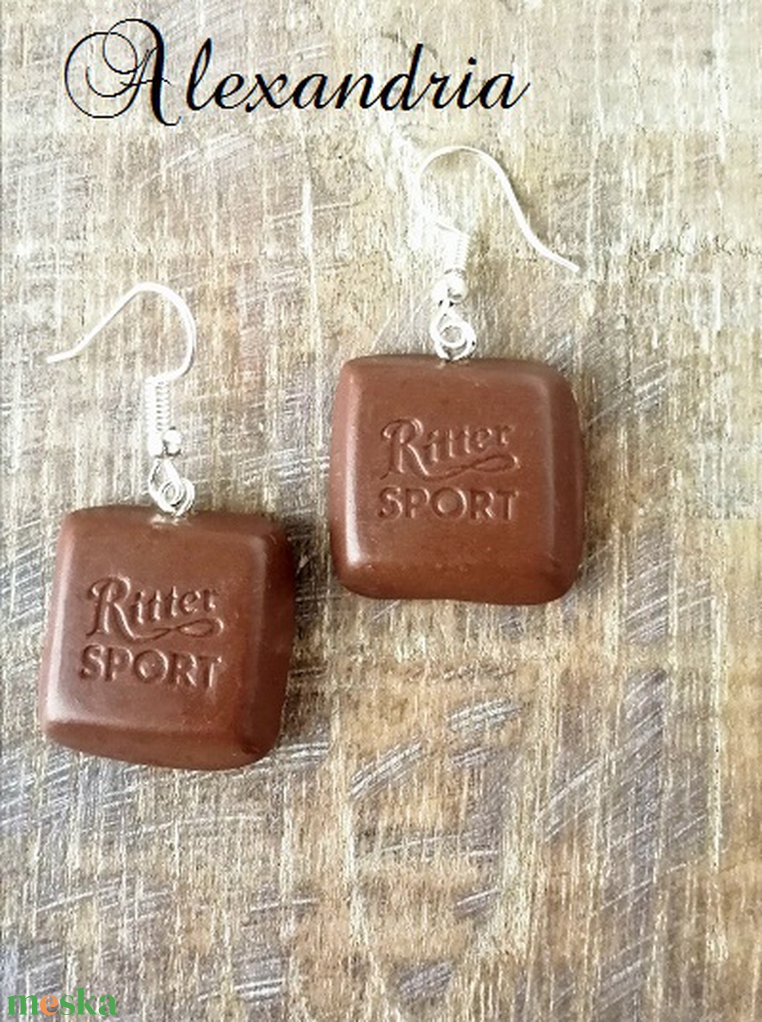 Tejcsokis Ritter sport fülbevaló - ékszer - fülbevaló - lógó fülbevaló - Meska.hu Tejcsokis Ritter sport fülbevaló - ékszer - fülbevaló - lógó fülbevaló - Meska.hu