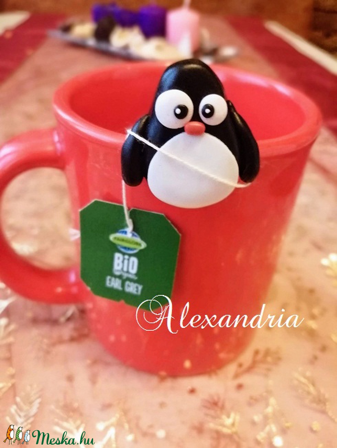 Pingvines Tea-filtertartó - karácsony - Meska.hu