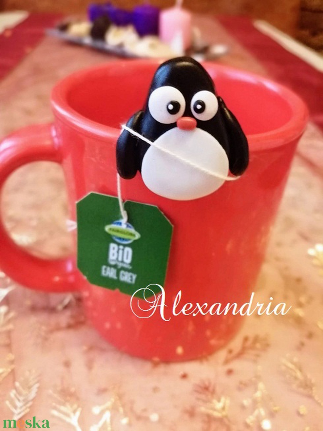 Pingvines Tea-filtertartó - otthon & életmód - konyhafelszerelés, tálalás - konyhai tárolás - tea & kávé tárolás - Meska.hu