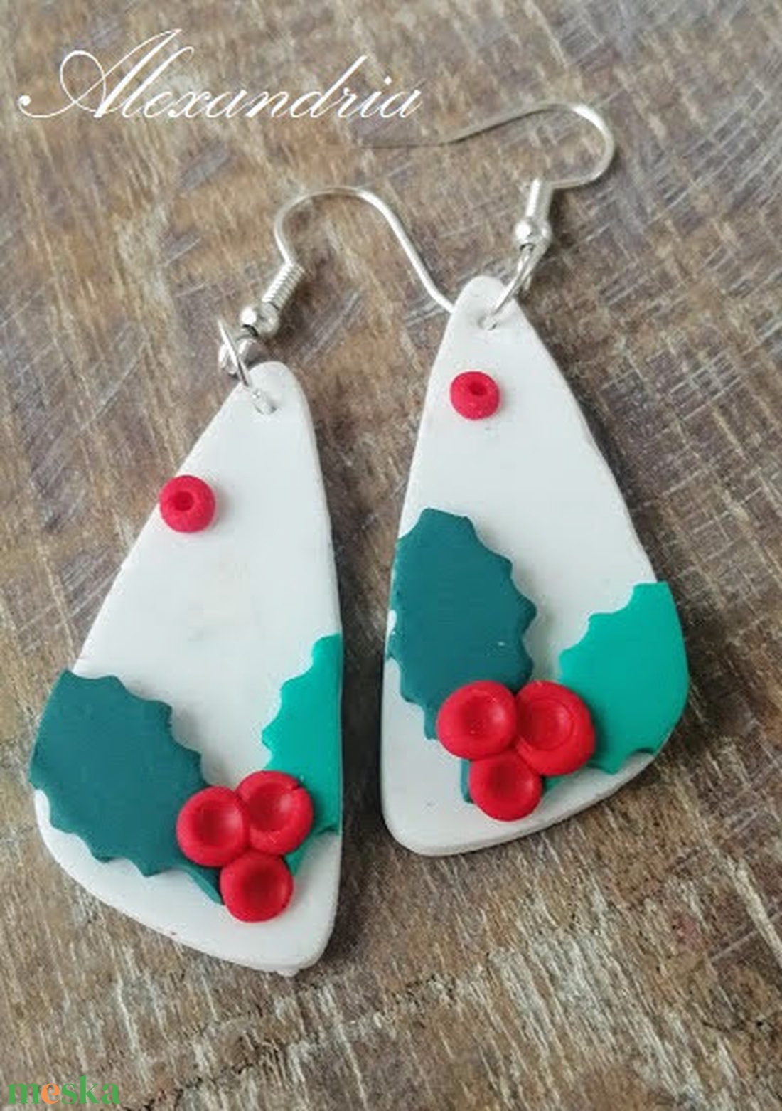 Magyalos fülbevaló - ékszer - fülbevaló - lógó fülbevaló - Meska.hu