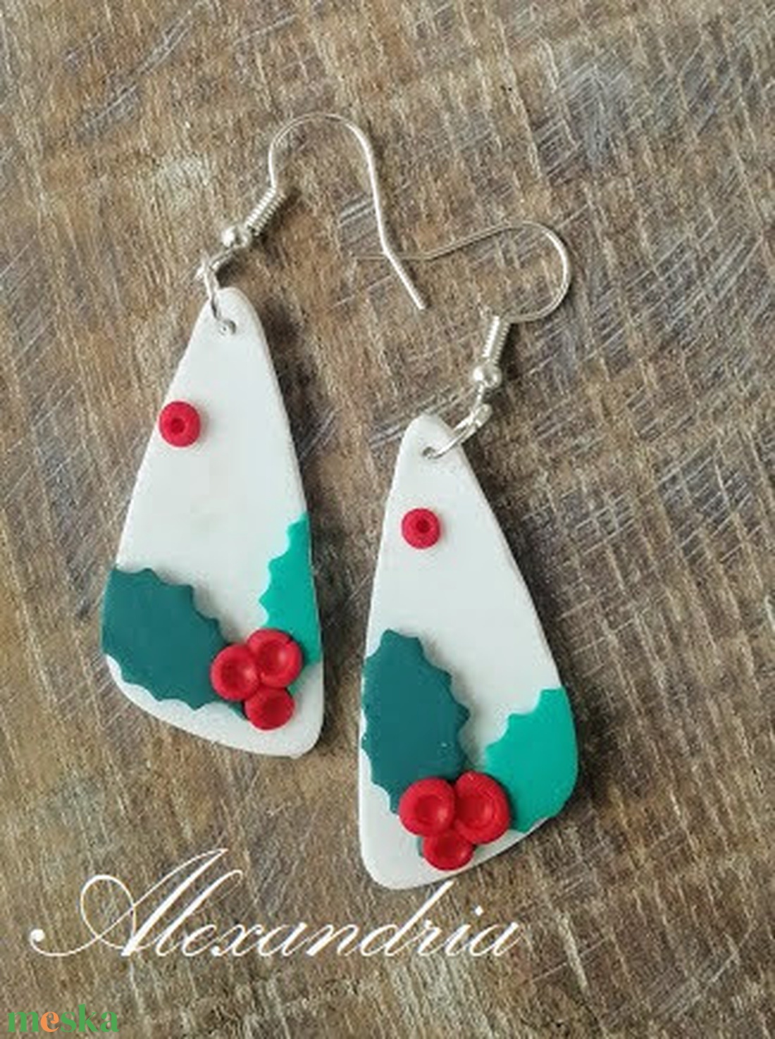 Magyalos fülbevaló - ékszer - fülbevaló - lógó fülbevaló - Meska.hu