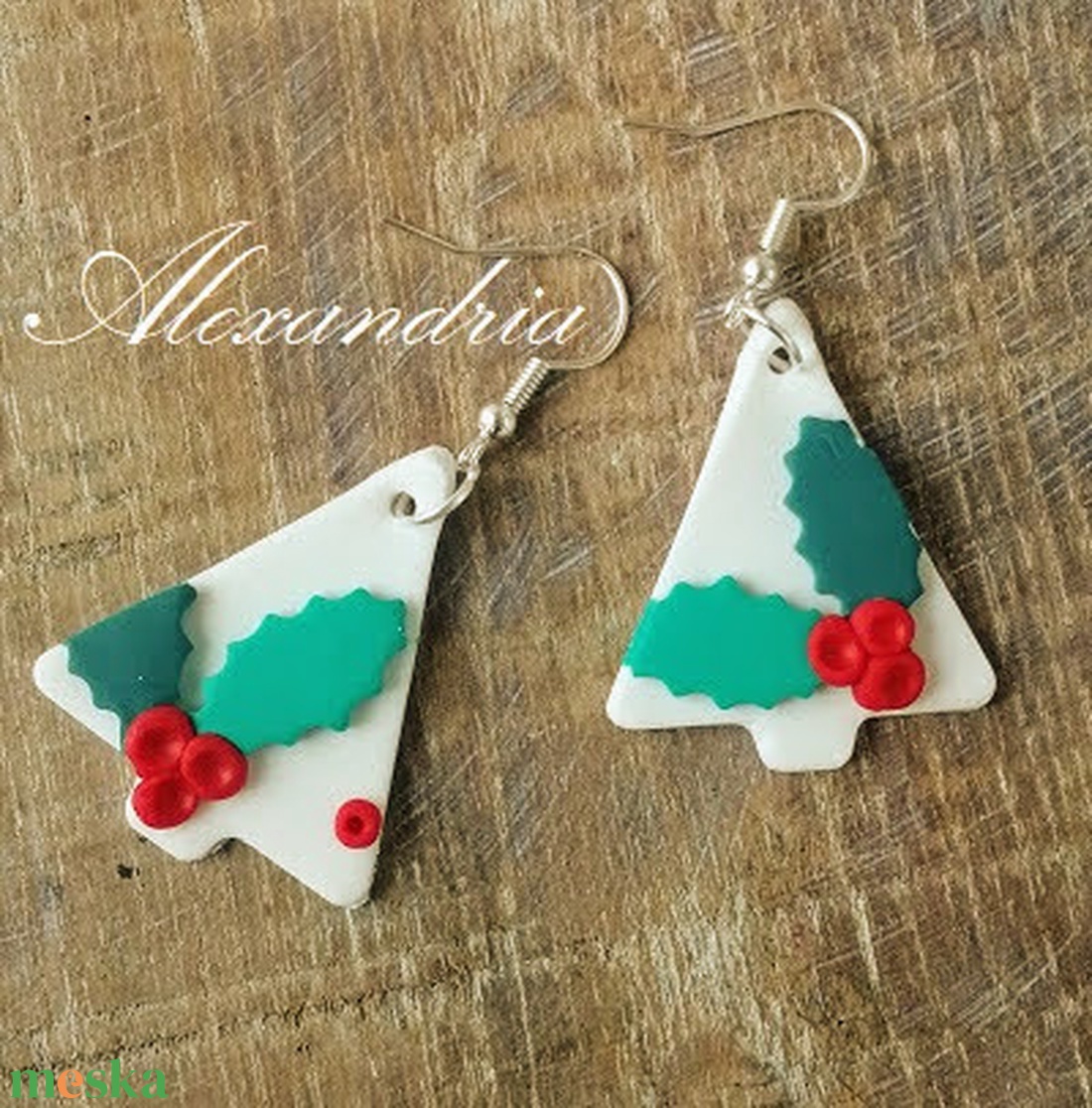 Magyalos fülbevaló - ékszer - fülbevaló - lógó fülbevaló - Meska.hu