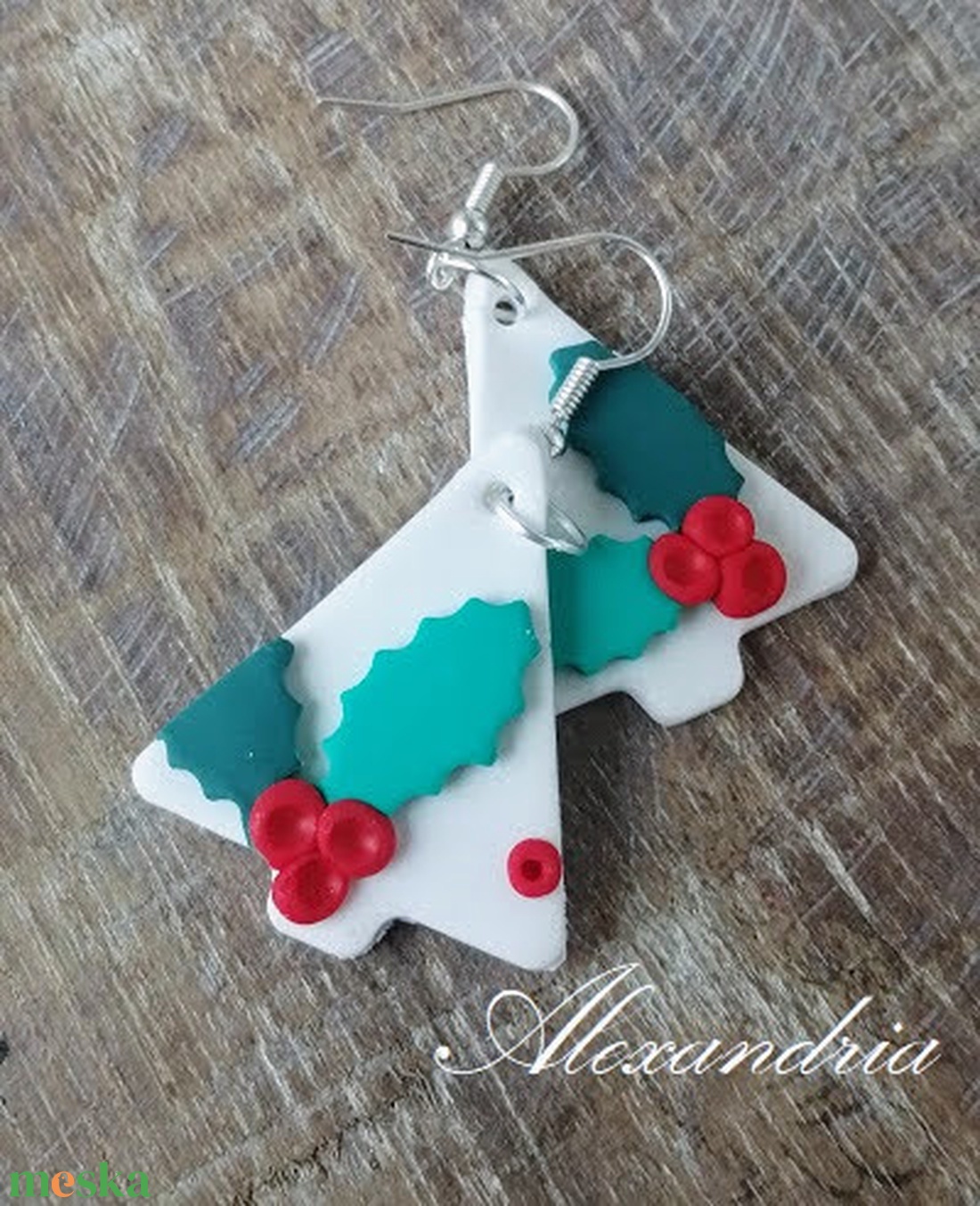 Magyalos fülbevaló - ékszer - fülbevaló - lógó fülbevaló - Meska.hu