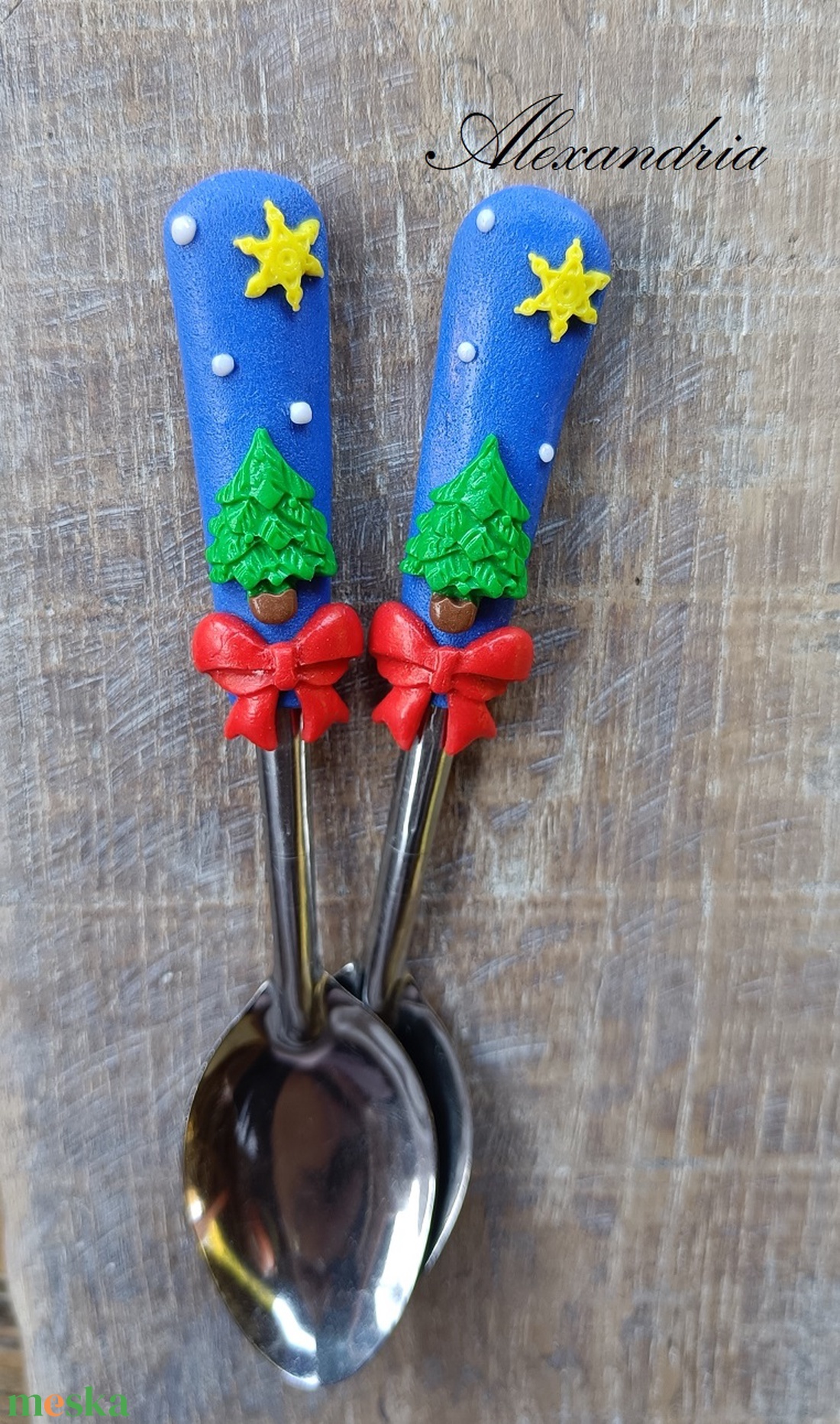 Karácsonyi kiskanál - karácsony - karácsonyi lakásdekoráció - ünnepi asztaldekoráció - Meska.hu