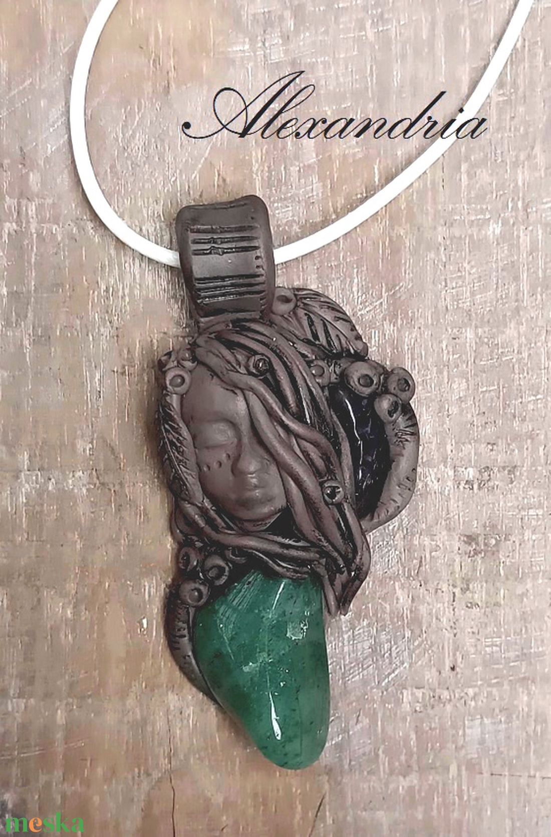 Aventurin/ametiszt holisztikus nyaklánc - ékszer - nyaklánc - cameo nyaklánc - Meska.hu