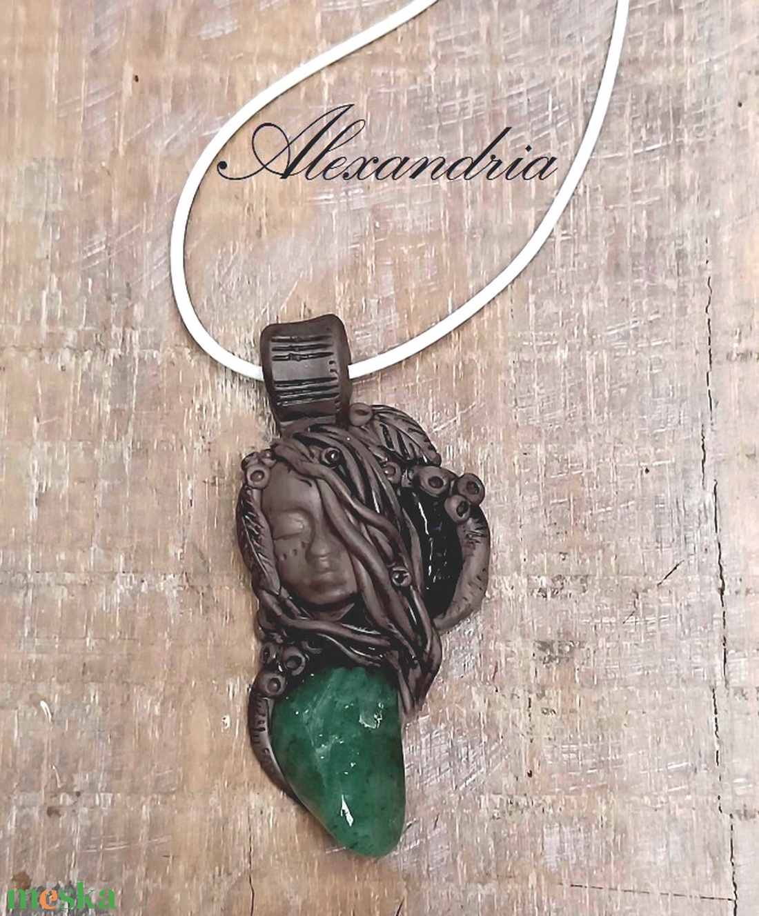 Aventurin/ametiszt holisztikus nyaklánc - ékszer - nyaklánc - cameo nyaklánc - Meska.hu