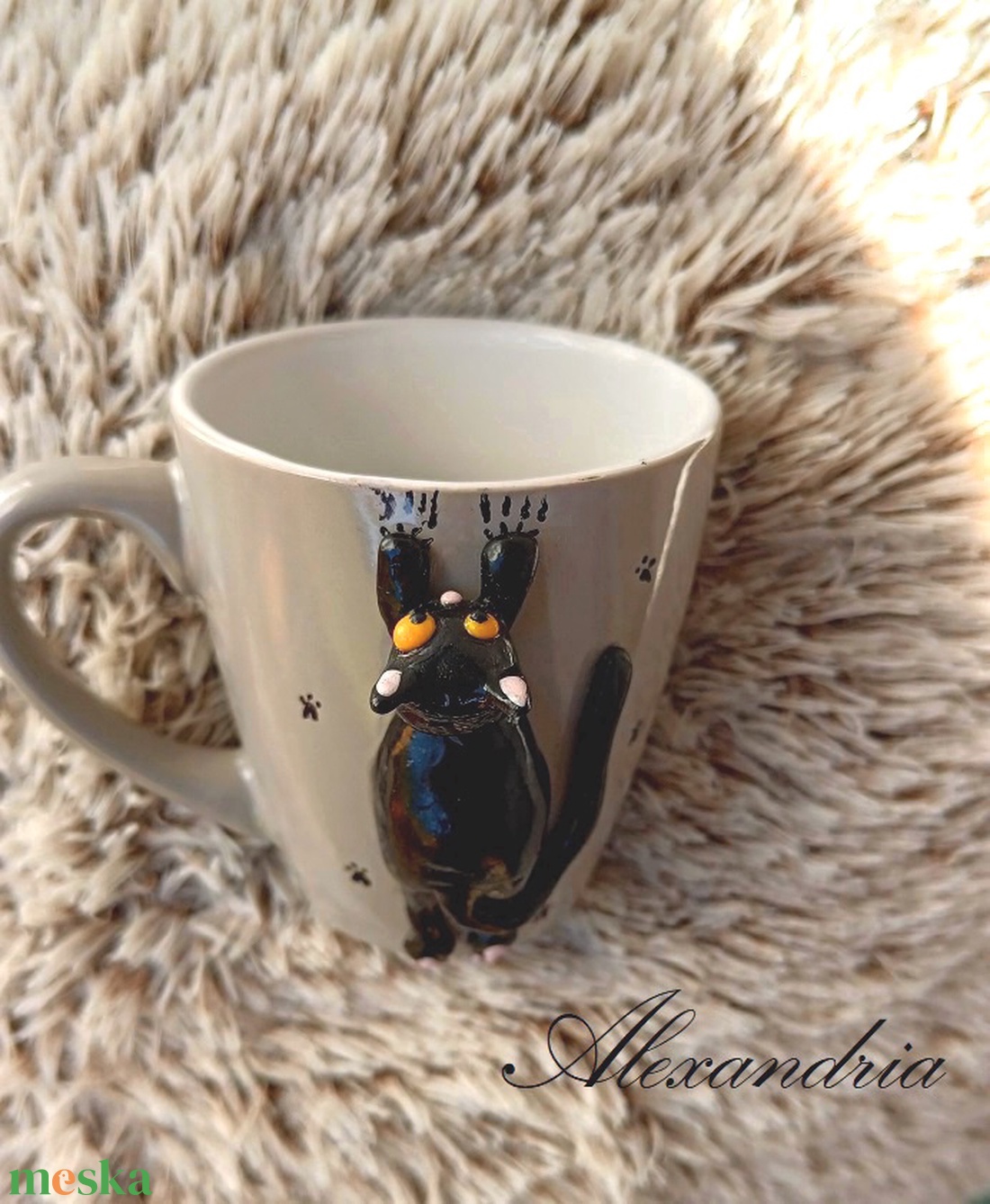 A macskák a háziállatok világának primadonnái - otthon & életmód - konyhafelszerelés, tálalás - tálalás - bögre & csésze - Meska.hu