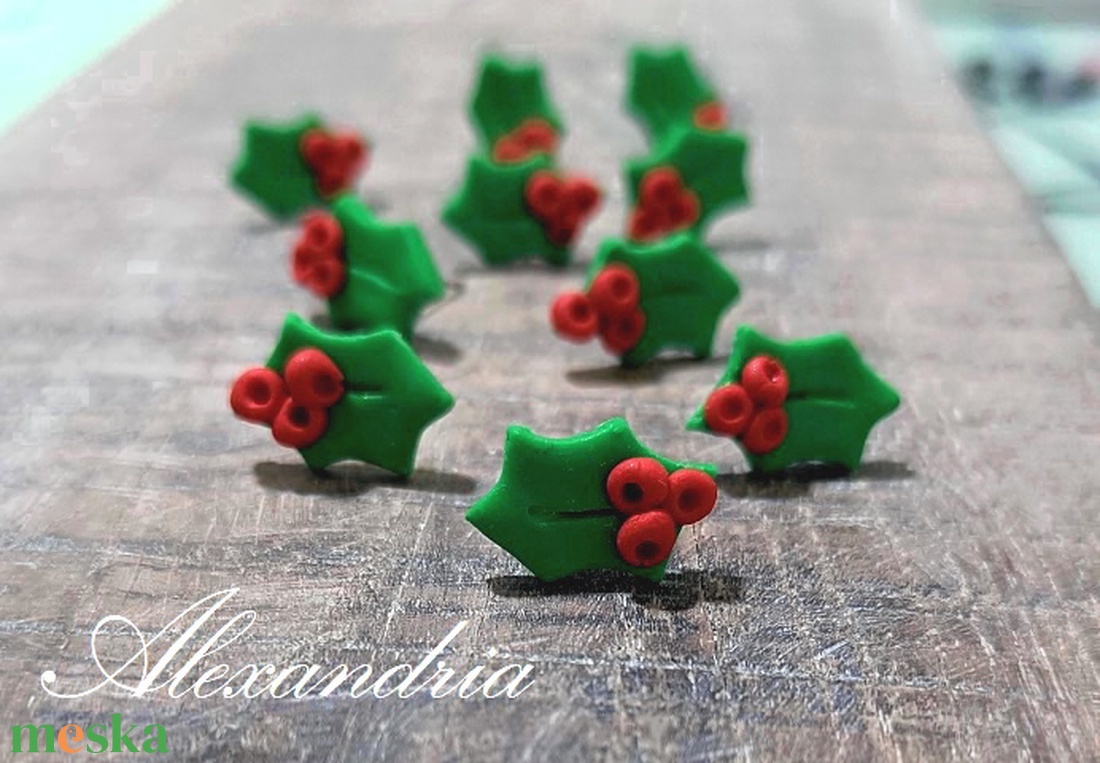 Karácsonyi fülbevaló - ékszer - fülbevaló - pötty fülbevaló - Meska.hu