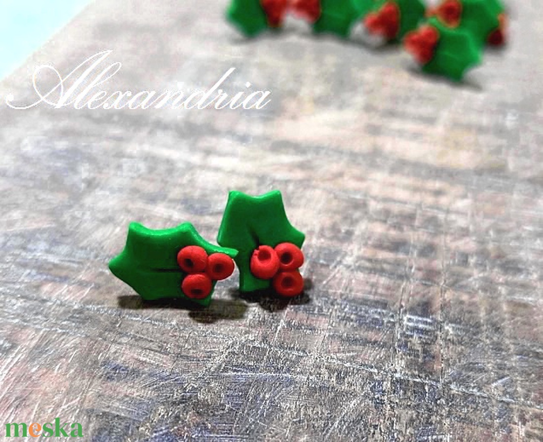 Karácsonyi fülbevaló - ékszer - fülbevaló - pötty fülbevaló - Meska.hu