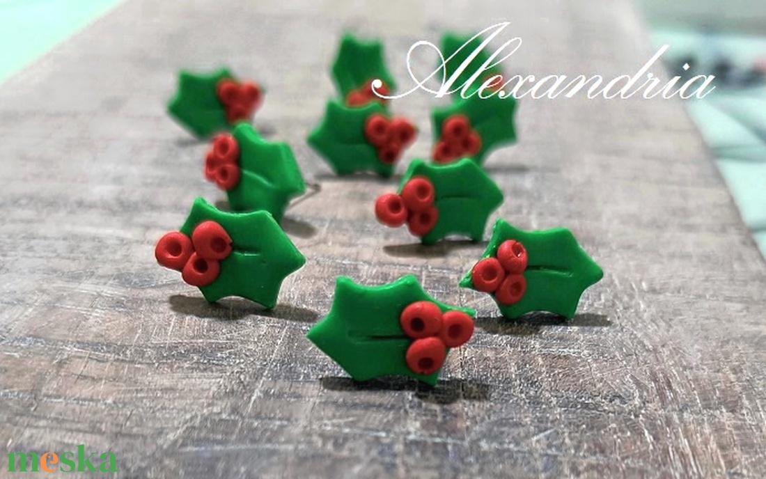 Karácsonyi fülbevaló - ékszer - fülbevaló - pötty fülbevaló - Meska.hu