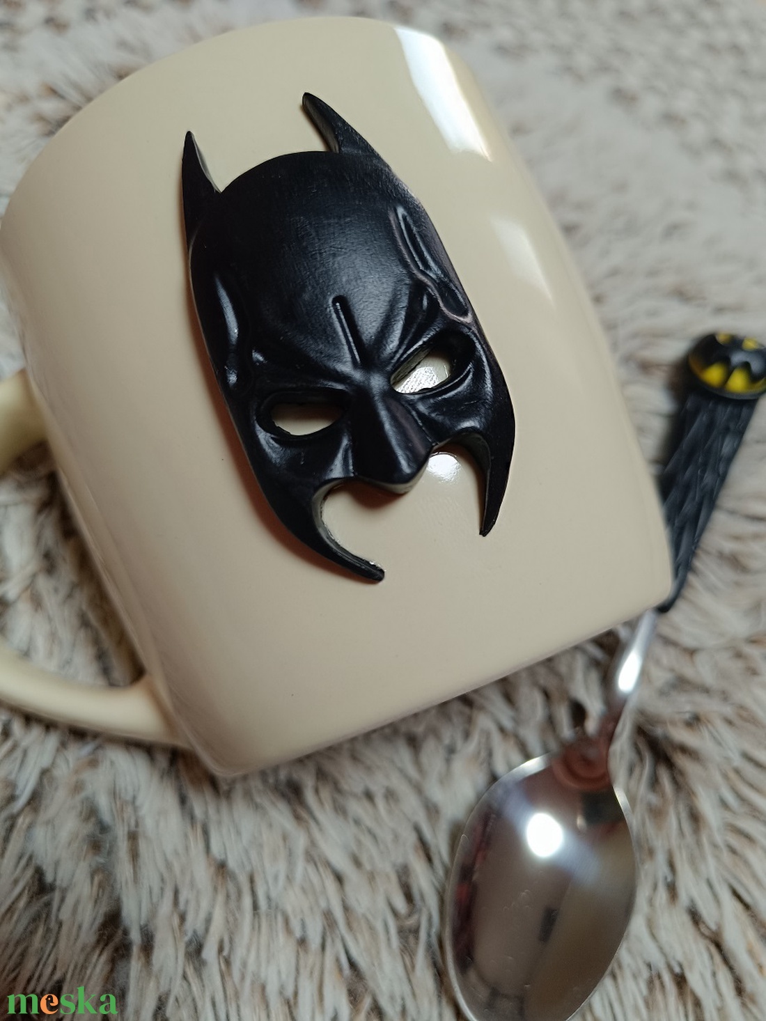 Batman bögre és kanál szett � Vagány reggelekhez ovisoknak és sulisoknak - otthon & életmód - konyhafelszerelés, tálalás - tálalás - bögre & csésze - Meska.hu