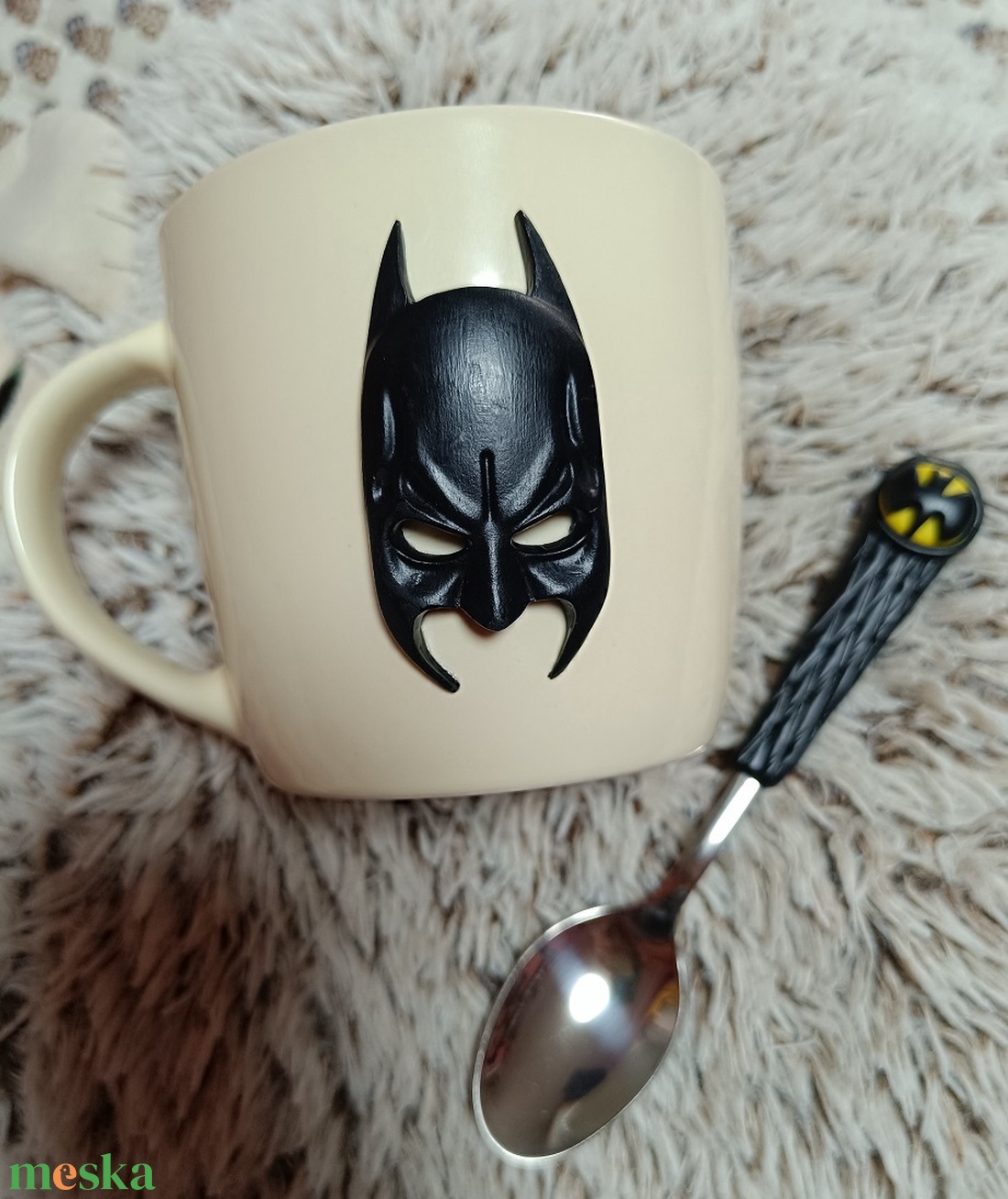 Batman bögre és kanál szett � Vagány reggelekhez ovisoknak és sulisoknak - otthon & életmód - konyhafelszerelés, tálalás - tálalás - bögre & csésze - Meska.hu