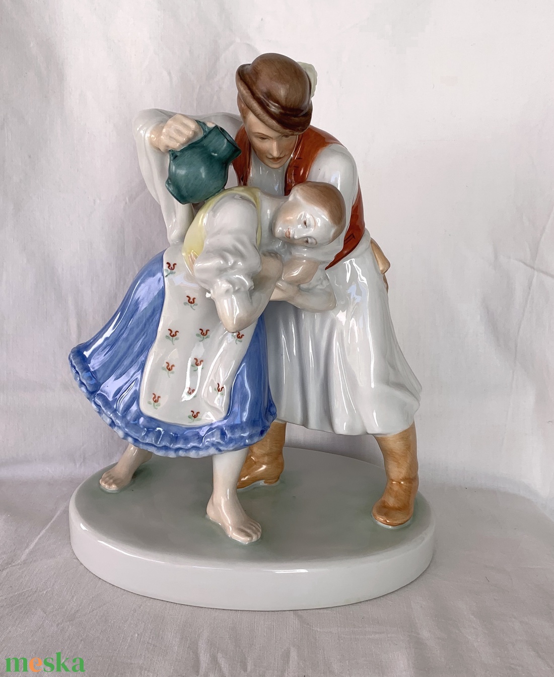 Herendi Locsolkodók  kézzel festett porcelán figura (26 cm) - művészet - szobor - kerámia - Meska.hu