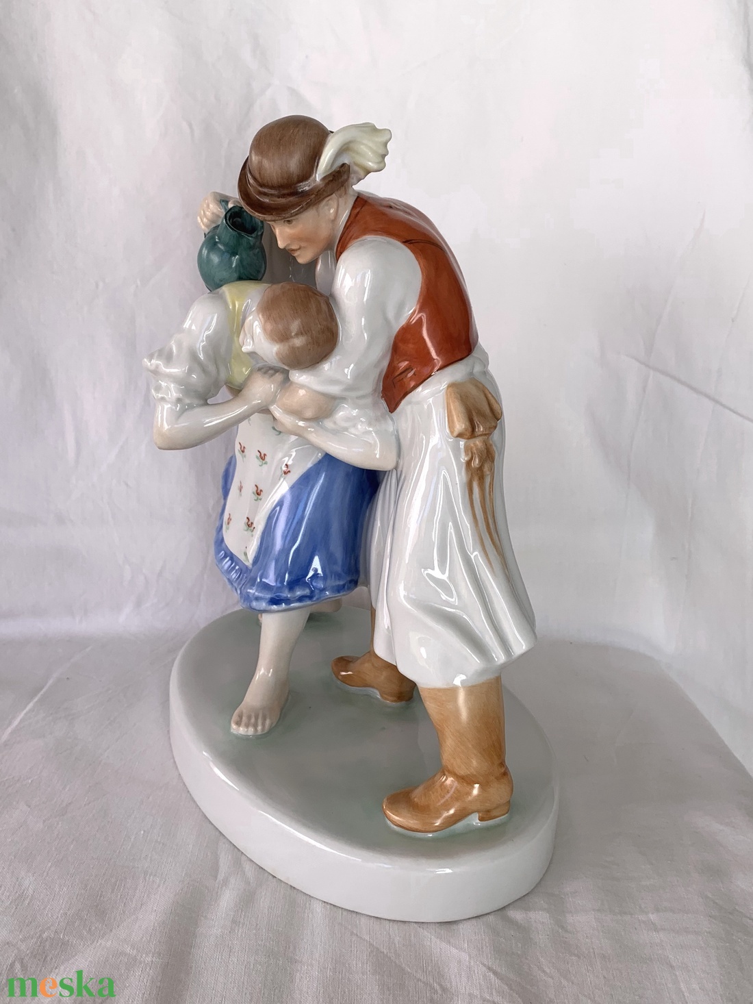 Herendi Locsolkodók  kézzel festett porcelán figura (26 cm) - művészet - szobor - kerámia - Meska.hu