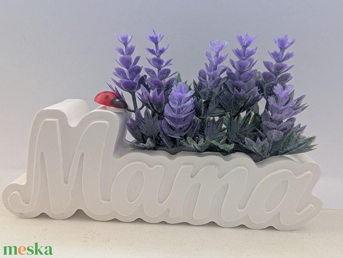 Mama feliratú dísz levendula művirággal - otthon & életmód - dekoráció - dísztárgy - Meska.hu
