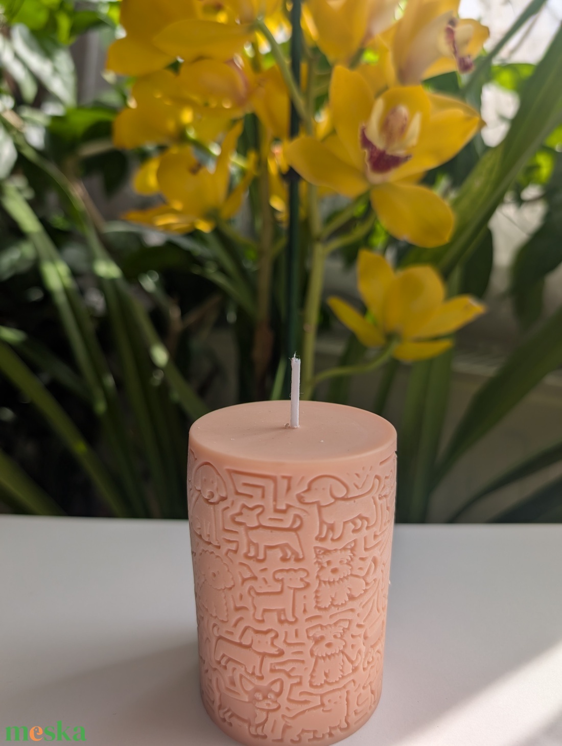 Kutya mintás, illatos gyertya - kellékek & szerszámok - dekorációs kellékek - dekorációs gyertya - Meska.hu