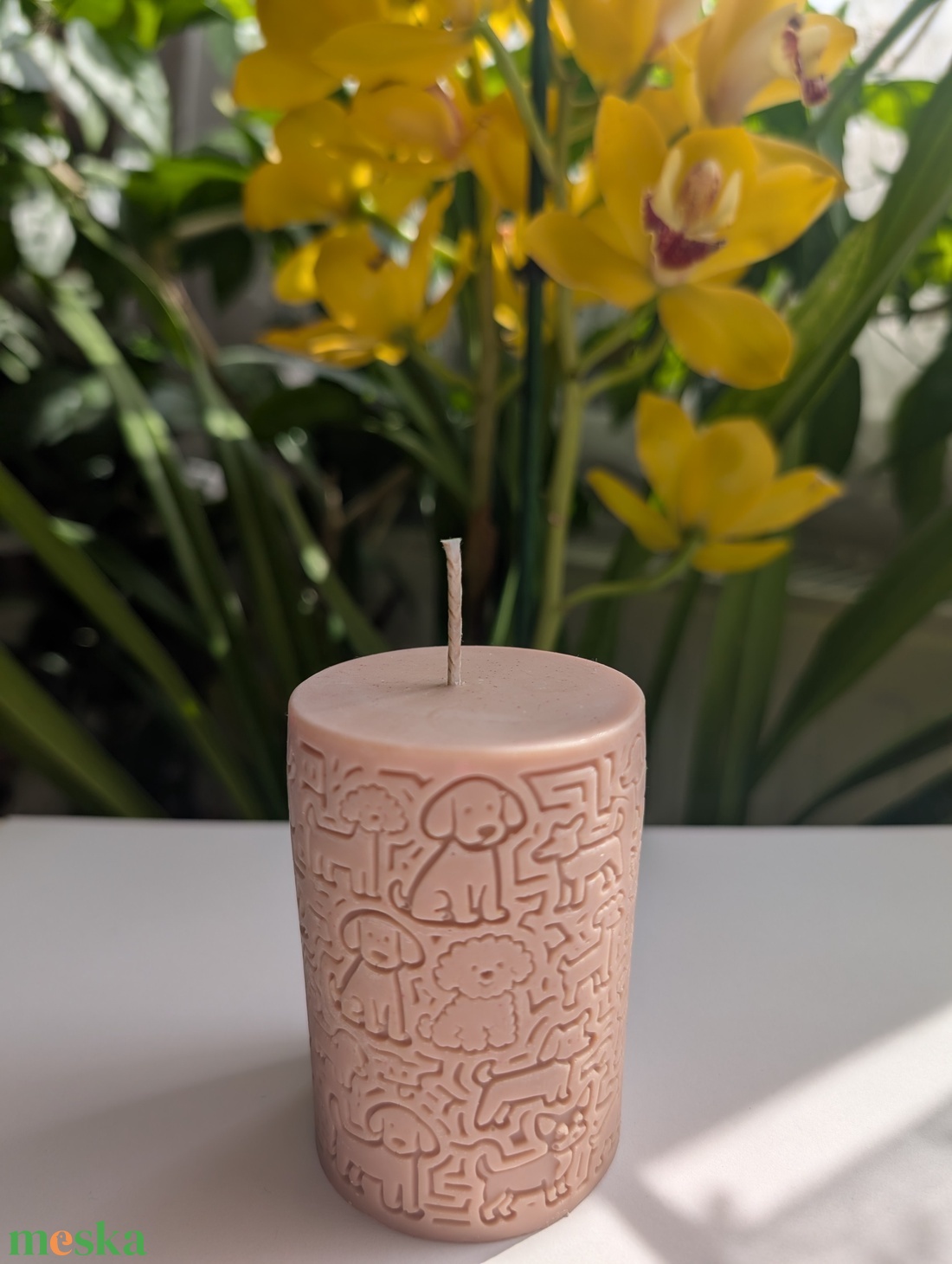 Kutya mintás, illatos gyertya - kellékek & szerszámok - dekorációs kellékek - dekorációs gyertya - Meska.hu