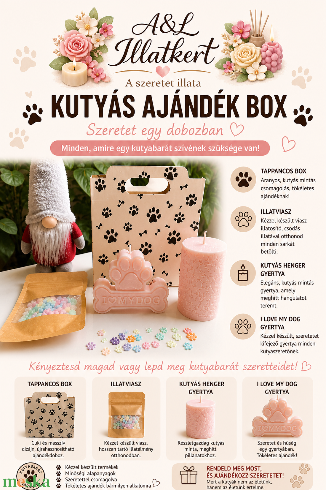 Kutyás ajándékbox - otthon & életmód - gyertya, illat, aroma - gyertya - Meska.hu