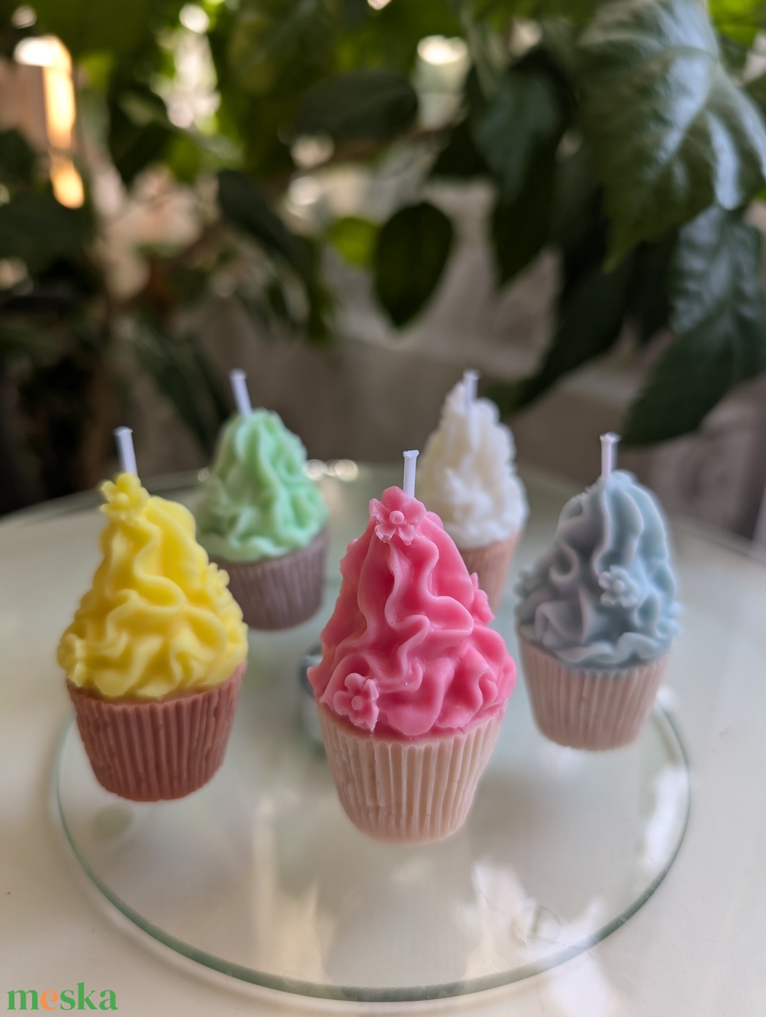 Mini cupcake gyertya csomag � 5 db-os szett, választható színekben (kb. 6 cm) - otthon & életmód - gyertya, illat, aroma - gyertya - Meska.hu