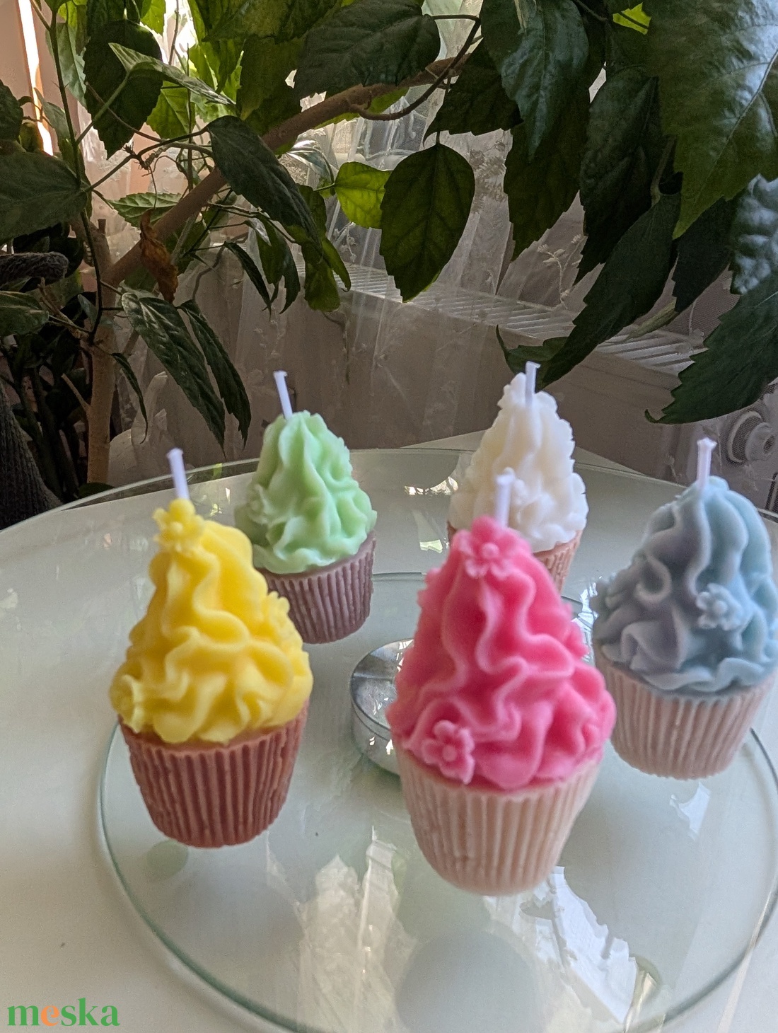 Mini cupcake gyertya csomag � 5 db-os szett, választható színekben (kb. 6 cm) - otthon & életmód - gyertya, illat, aroma - gyertya - Meska.hu
