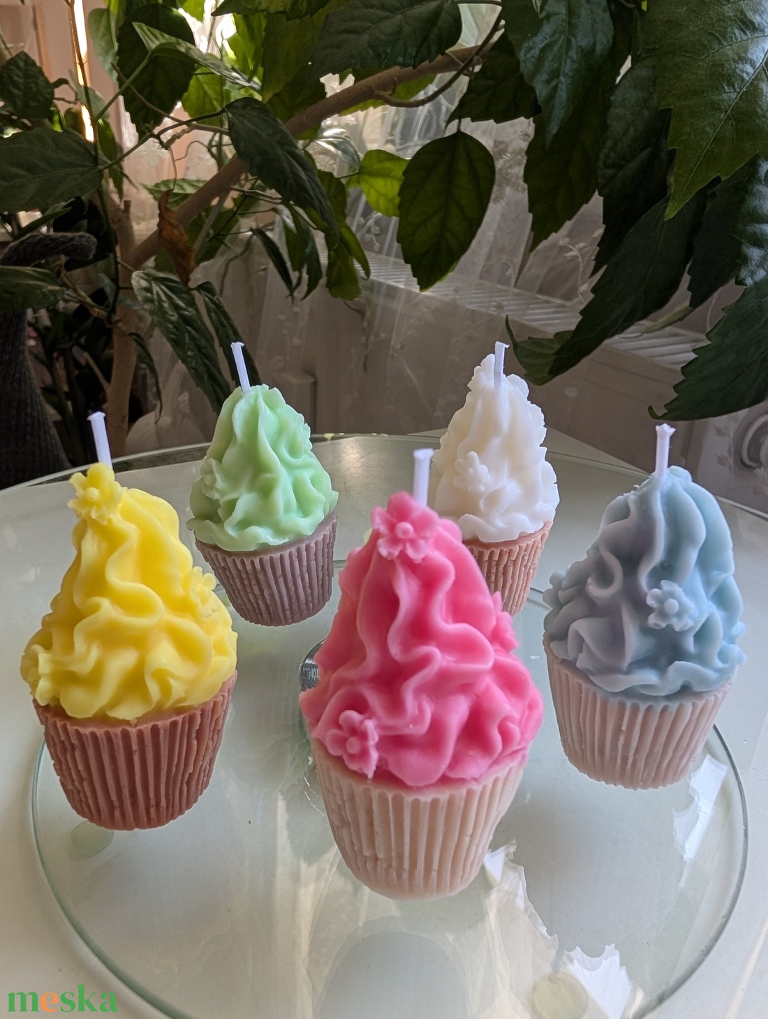 Mini cupcake gyertya csomag � 5 db-os szett, választható színekben (kb. 6 cm) - otthon & életmód - gyertya, illat, aroma - gyertya - Meska.hu