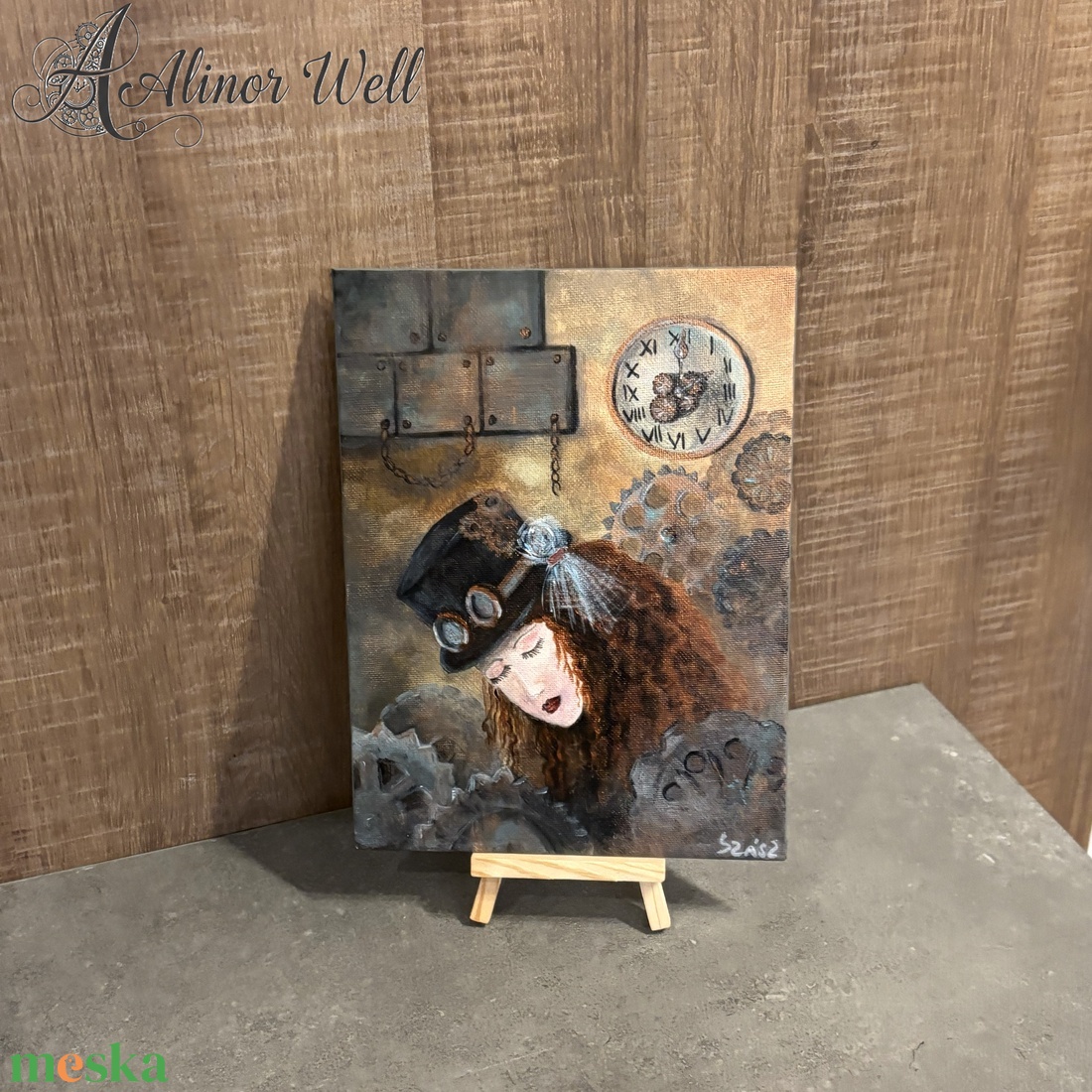 Madame Bluelace - művészet - festmény - akril - Meska.hu