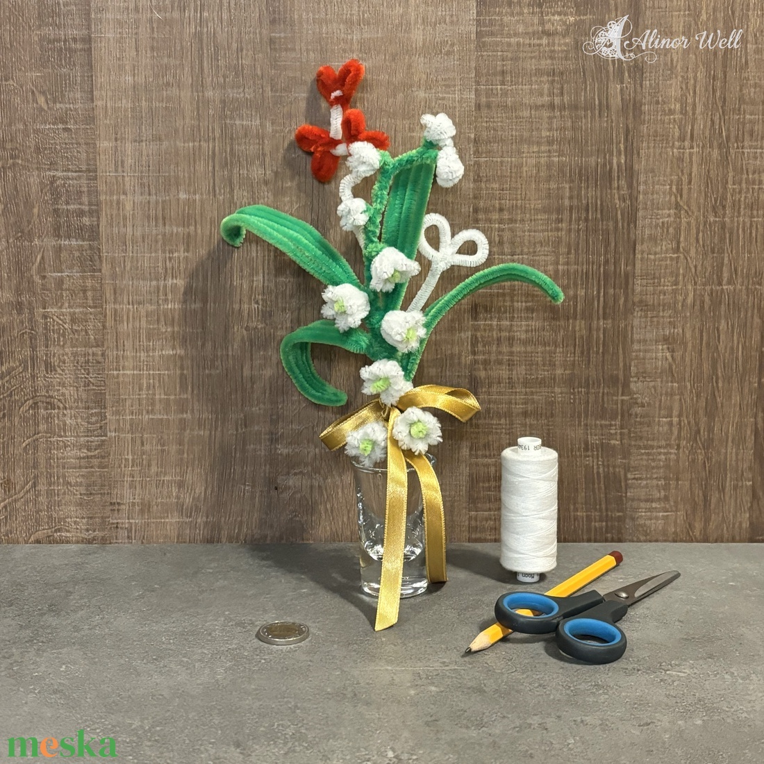 Gyöngyvirág csokor díszcsomagolásban - otthon & életmód - virágdekoráció - virágdíszek - asztali virágdísz - Meska.hu