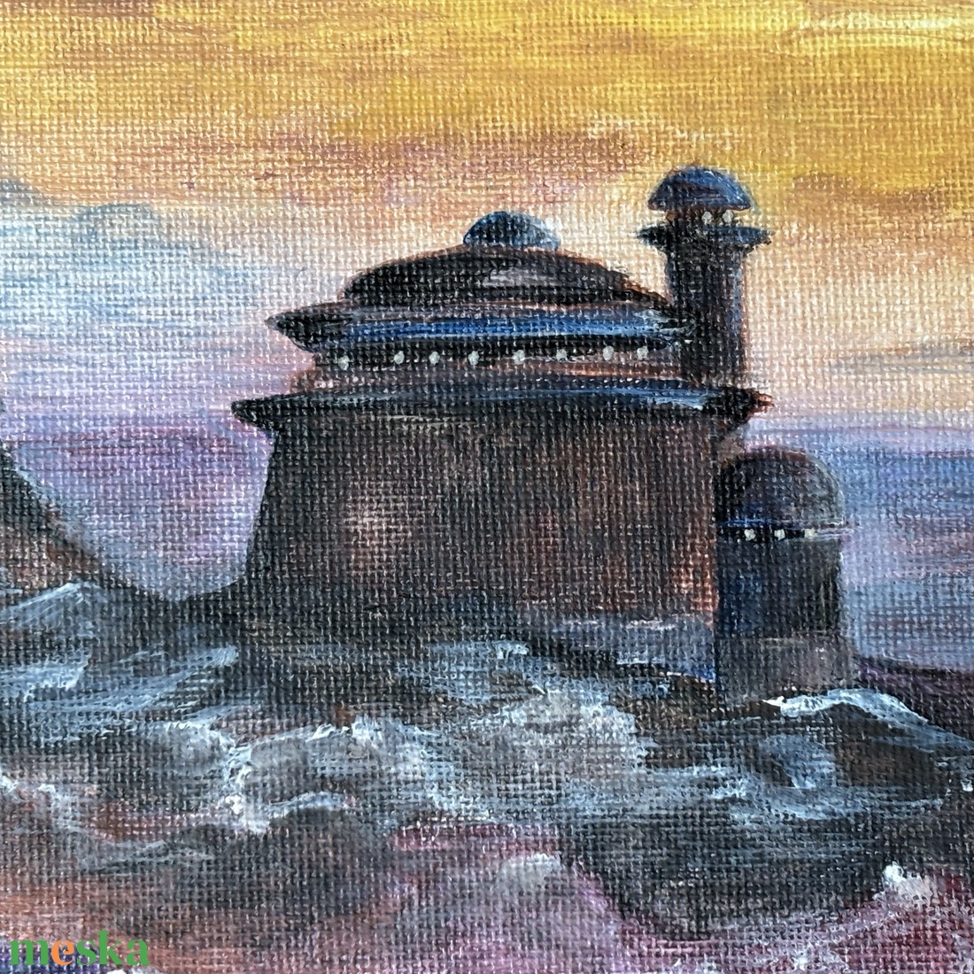 Sivatagi palota egy messzi-messzi bolygón - művészet - festmény - akril - Meska.hu