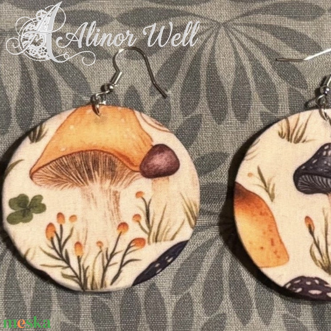 Erdei Álom fülbevaló szett - ékszer - fülbevaló - lógós kerek fülbevaló - Meska.hu