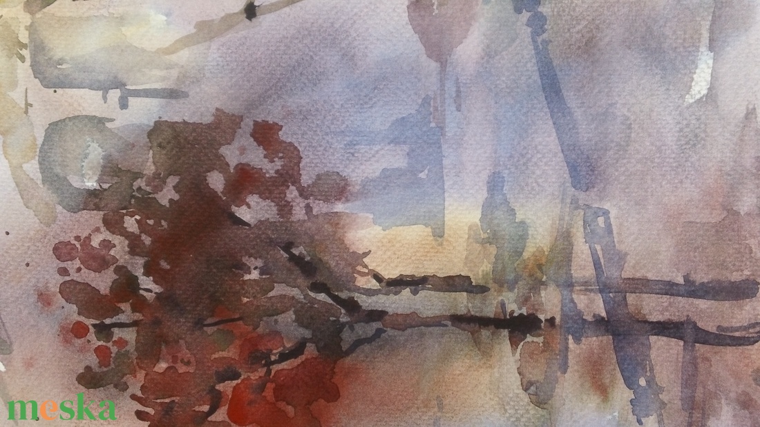 Pink Morning, 2019 - művészet - festmény - akvarell - Meska.hu