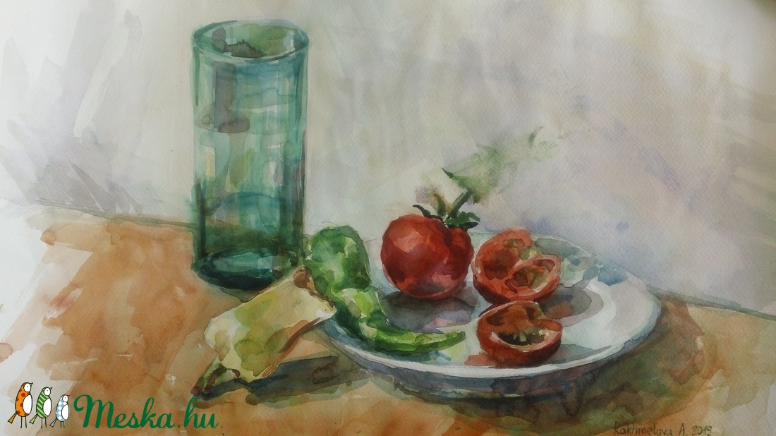 Fél Paprika, 2019 - művészet - festmény - akvarell - Meska.hu