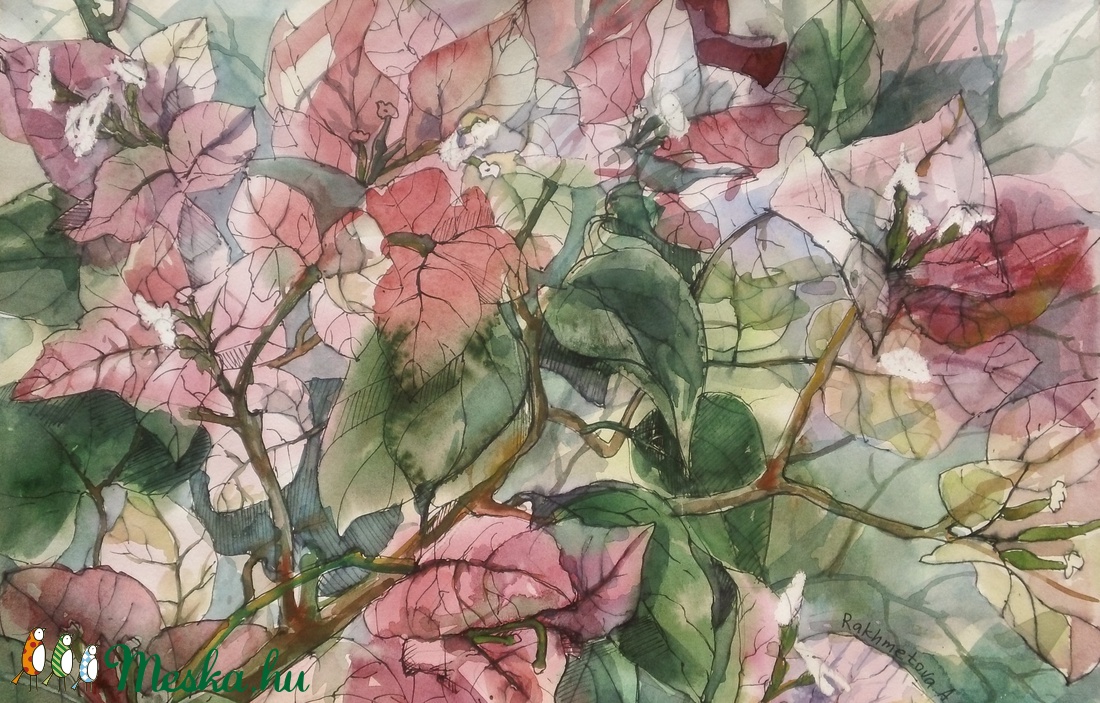 Bougainvillea, 2021 - művészet - festmény - festmény vegyes technika - Meska.hu Bougainvillea, 2021 - művészet - festmény - festmény vegyes technika - Meska.hu