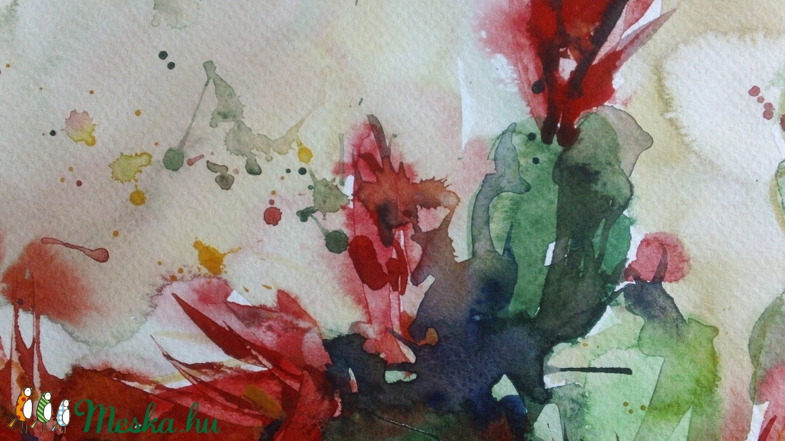 Karácsonyi kaktusz (Schlumbergera),  2020 - művészet - festmény - akvarell - Meska.hu