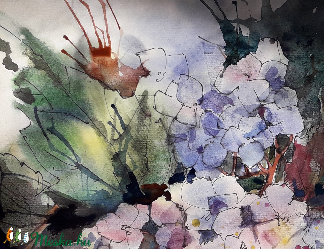 Hortenzia (Hydrangea), 2021 - művészet - festmény - festmény vegyes technika - Meska.hu Hortenzia (Hydrangea), 2021 - művészet - festmény - festmény vegyes technika - Meska.hu