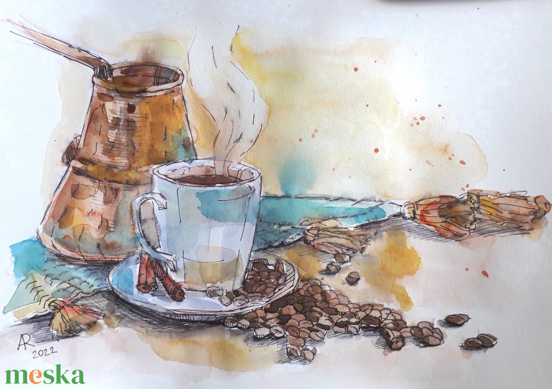 Moroccan Coffee, 2022 - művészet - festmény - festmény vegyes technika - Meska.hu Moroccan Coffee, 2022 - művészet - festmény - festmény vegyes technika - Meska.hu