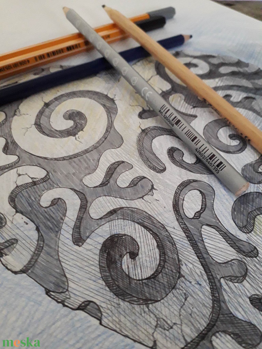 Szív gyűjtemény. Kő. 2023 - művészet - grafika & illusztráció - ceruzarajz - Meska.hu