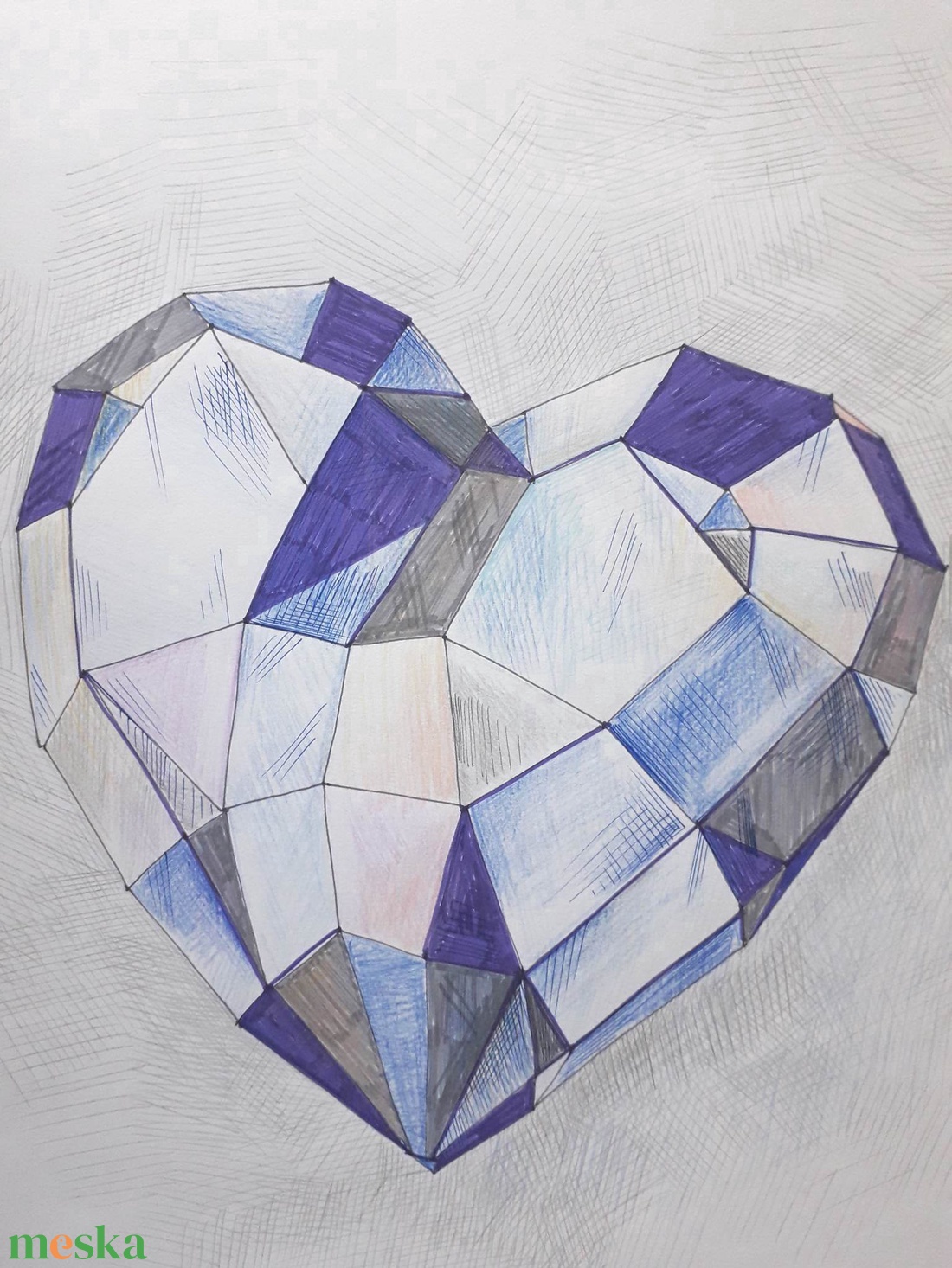 Szív gyűjtemény. Gyémánt. - művészet - grafika & illusztráció - ceruzarajz - Meska.hu