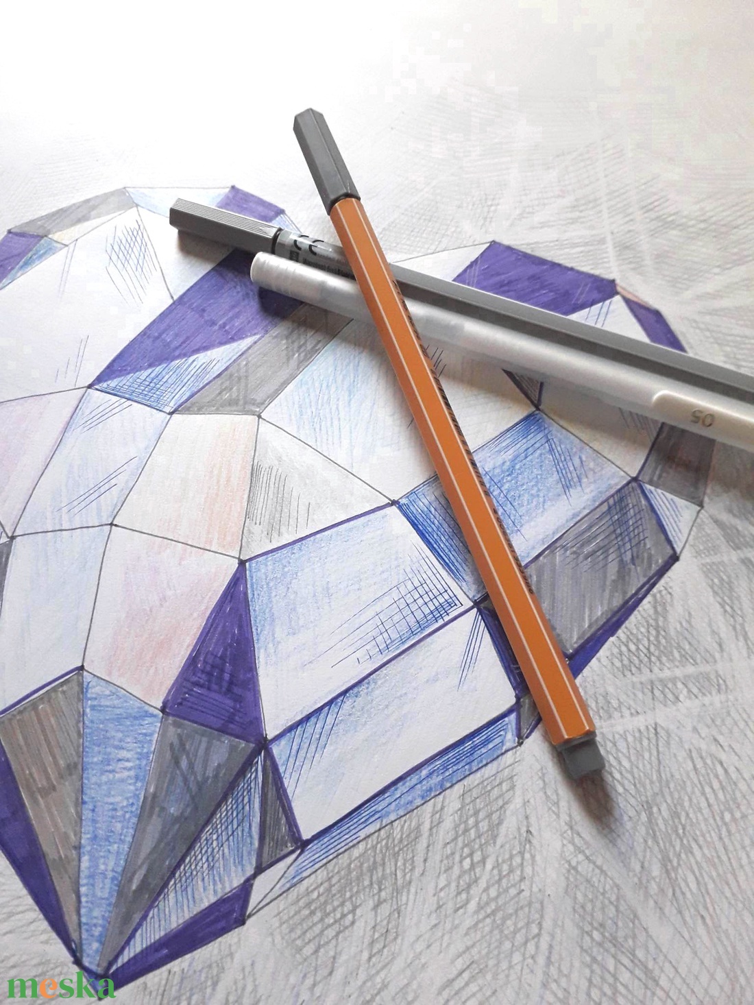 Szív gyűjtemény. Gyémánt. - művészet - grafika & illusztráció - ceruzarajz - Meska.hu