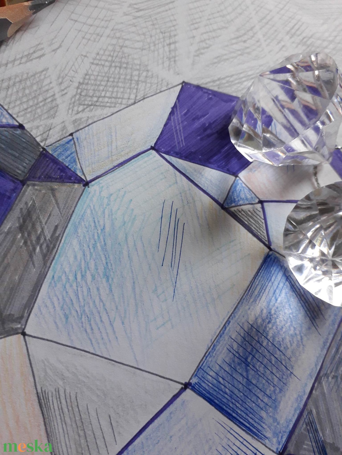 Szív gyűjtemény. Gyémánt. - művészet - grafika & illusztráció - ceruzarajz - Meska.hu